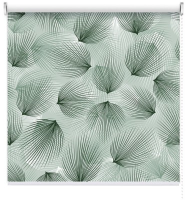 Houseart Πράσινα λεπτά φύλλα, Line Art, Ρολοκουρτίνες, 100 x 100 εκ.